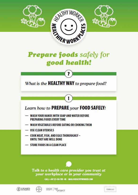 "PREPARE FOODS SAFELY FOR GOOD HEALTH"